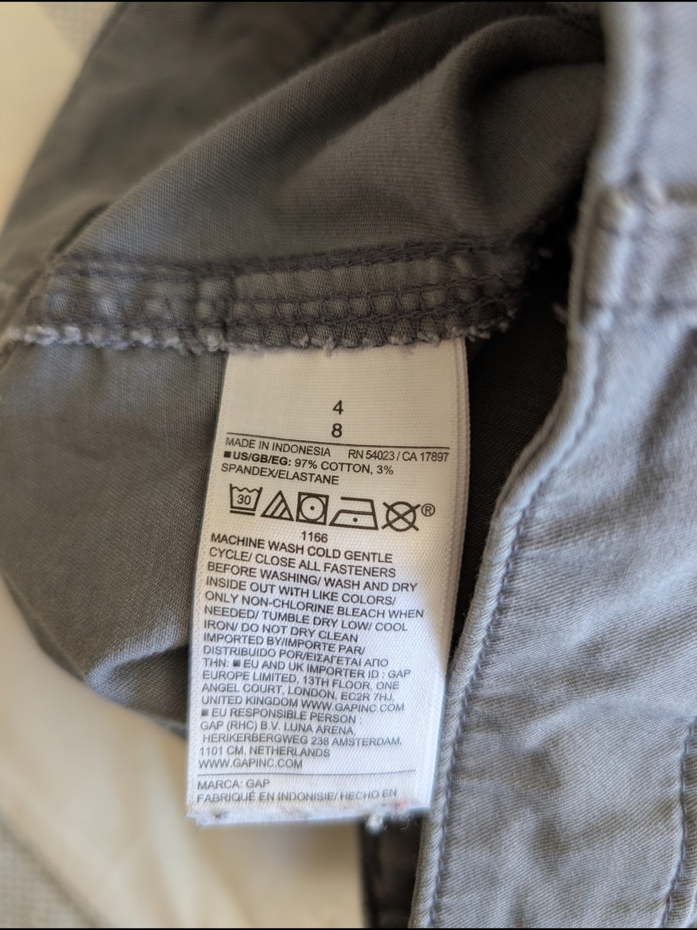 GAP Womens 4 Barrel Leg Pants Gray Chino Preppy Casual Utility Minimalist - Picture 8 of 8